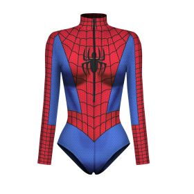 New Superhero Cosplay Sexy Spiderman Costume Bodysuit Halloween Carnival Party Disguise For Women (Color: B, size: L)