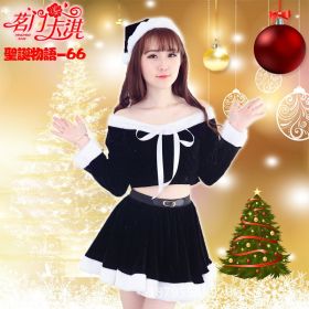 Sexy and cute girl suit DS nightclub role playing costume stage performance costume hanging neck Christmas dance (Color: Black, size: One Size)