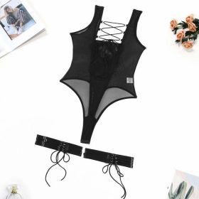 Comfortable Mesh Sexy Backless Lace Up Body Shaping Corsets Thin (Color: Black, size: S)