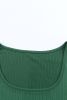 Green Ribbed Knit Shorts Lounge Set
