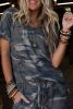 Green Classic Camo Print Slouchy Loungewear Shorts Set